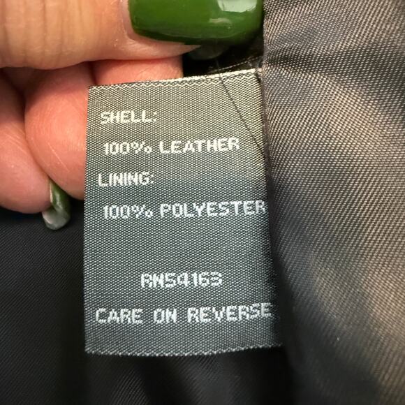 Women's Black Leather Motorcycle Zip Front Bike Jacket Size M - Picture 4 of 8